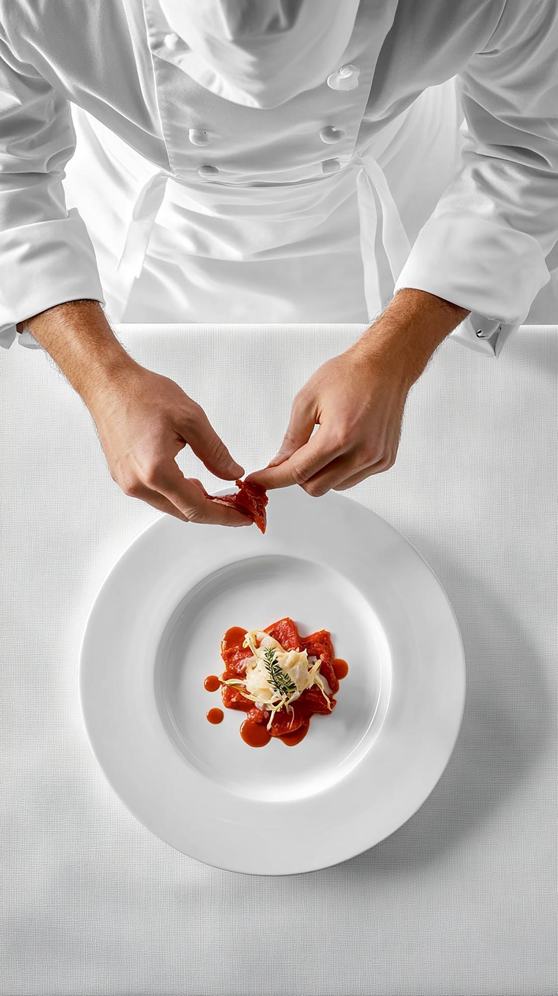 Plating technique close-up